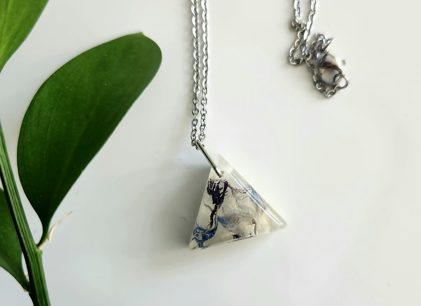 Preserved Floral Necklace - Bachelor Buttons (Blue + Purple)