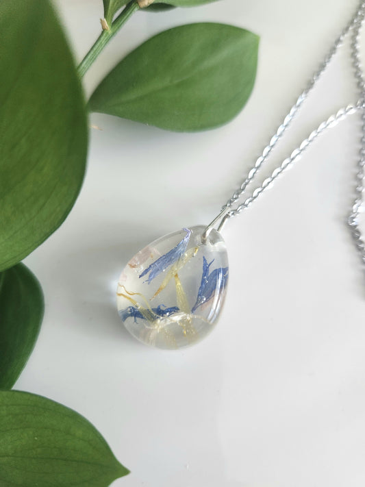 Preserved Floral Necklace - Teardrop Mix