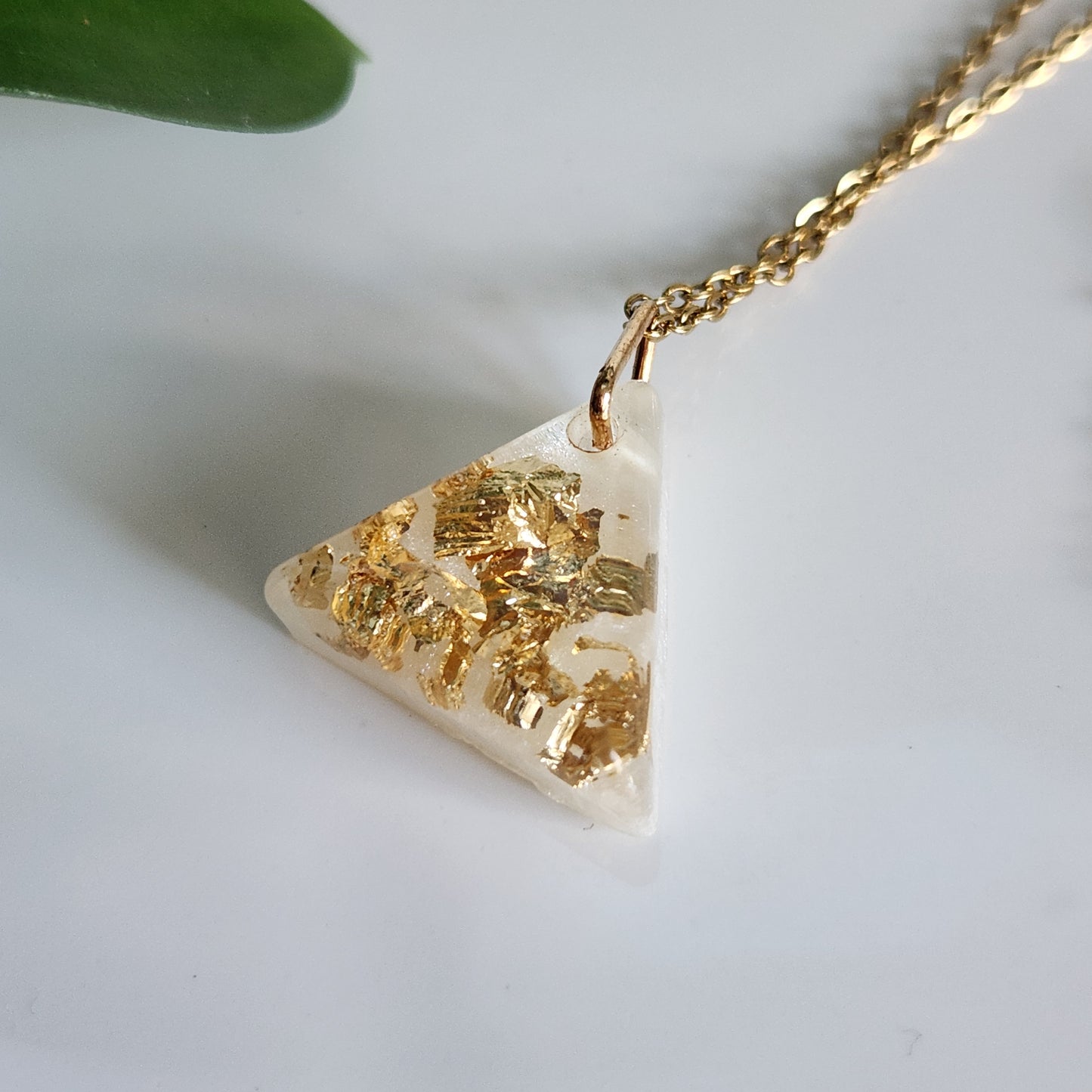 Preserved Gold Foil Necklace - Triangle