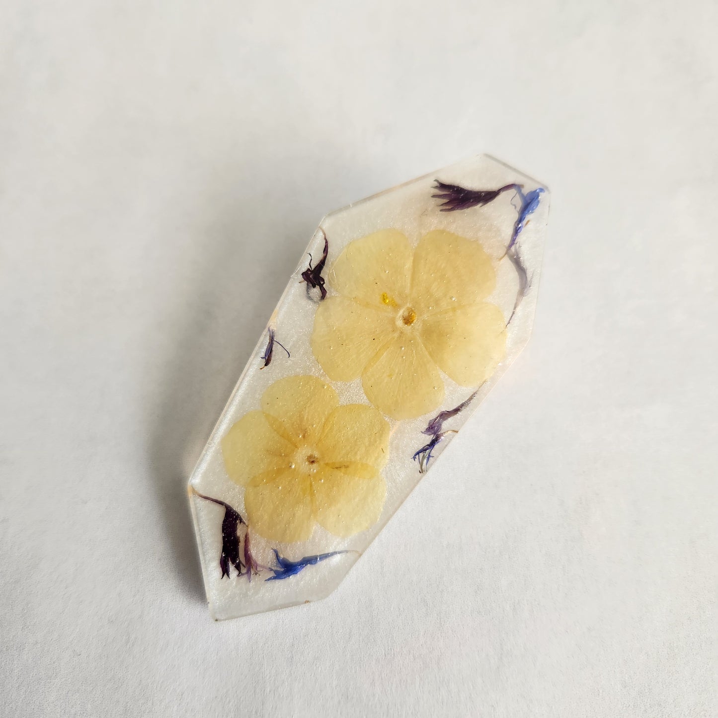 Floral Preserved Hairclip - Phlox and Bachelor Buttons