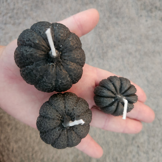 Mini Pumpkin Candle Decor Set of 3 (Black)