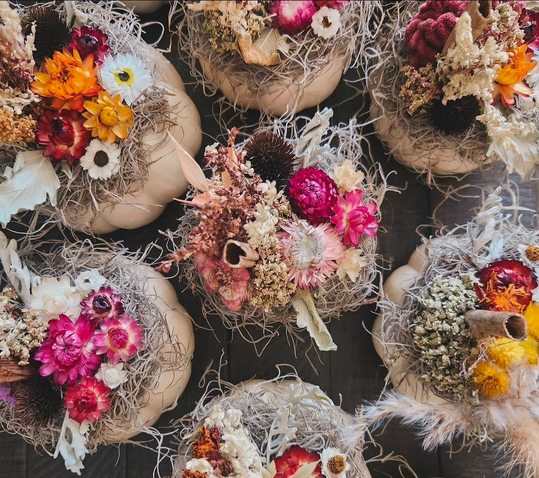 Mini Floral Decor Pumpkins