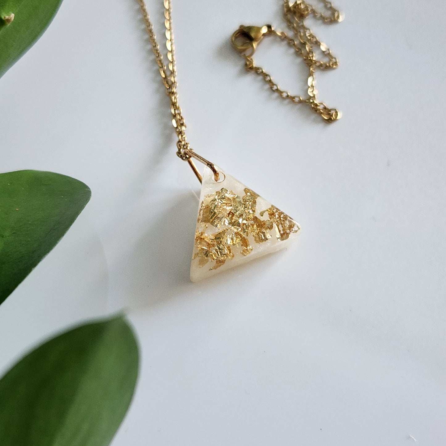 Preserved Gold Foil Necklace - Triangle