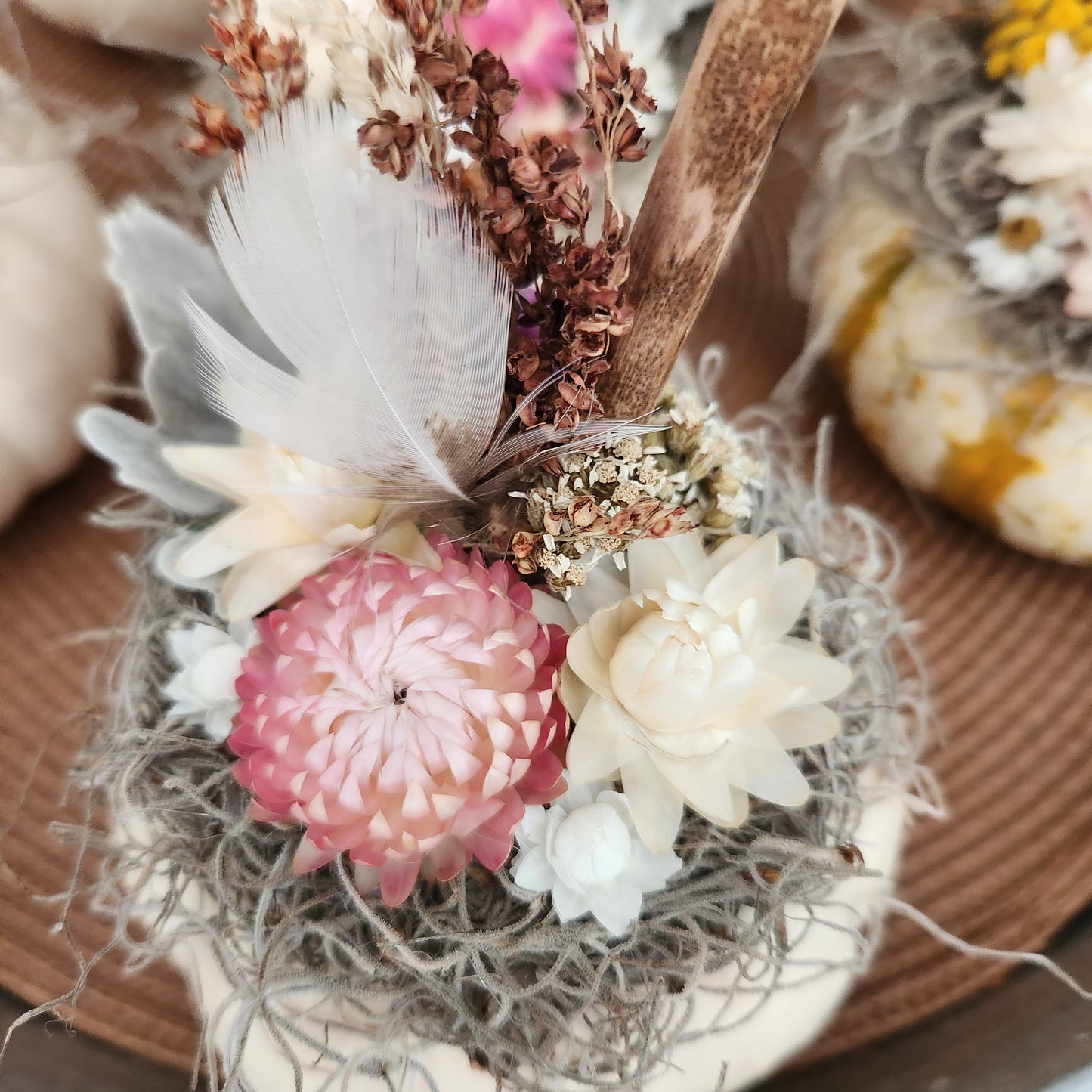 Mini Dried Floral Pumpkin