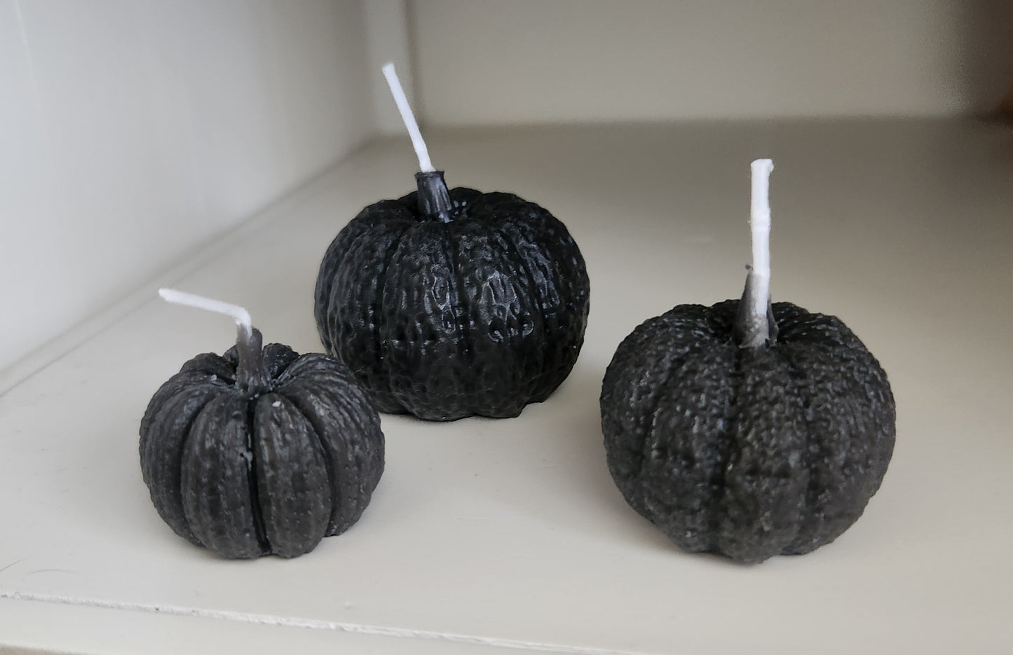 Mini Pumpkin Candle Decor Set of 3 (Black)