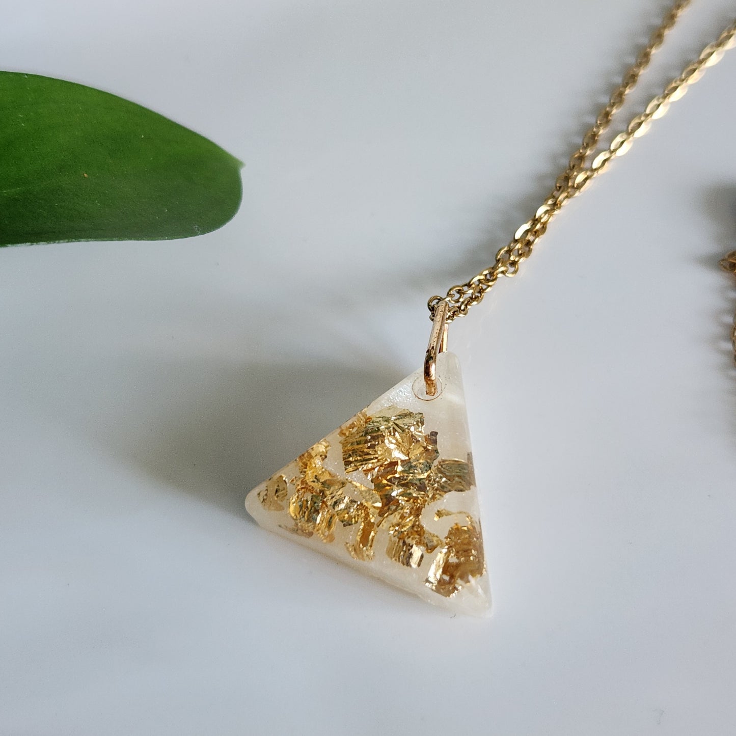 Preserved Gold Foil Necklace - Triangle