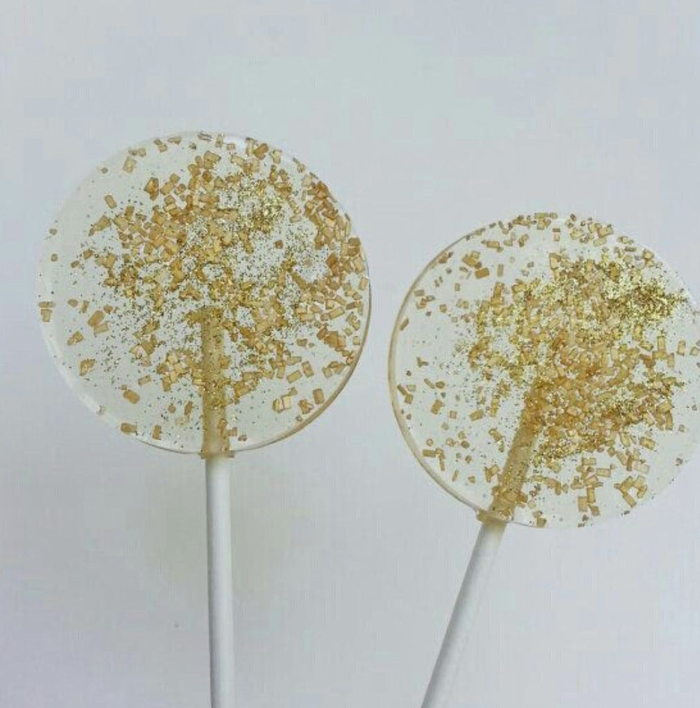 Glitter Champagne Lollipop Favors