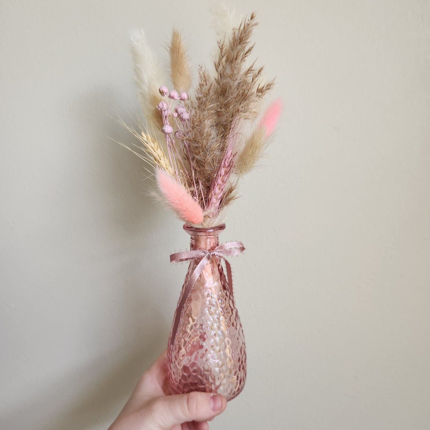 Mini Bud Vase - Pink Pampas