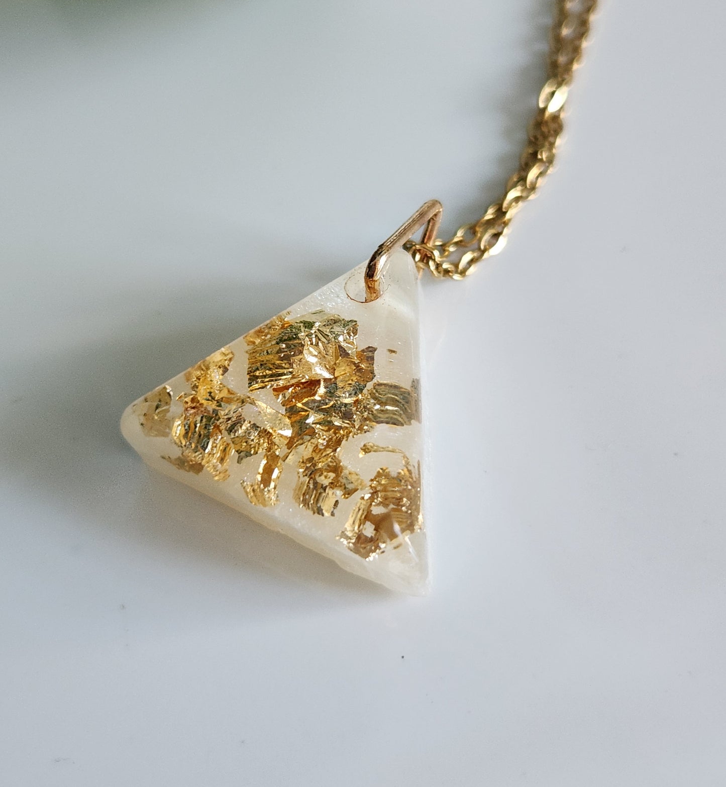Preserved Gold Foil Necklace - Triangle