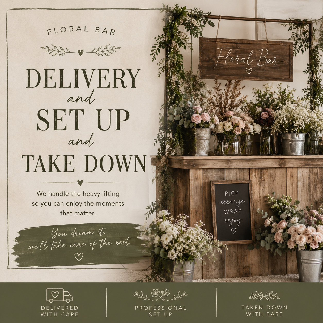 Bloom Bar Add On: Delivery + Set Up & Down