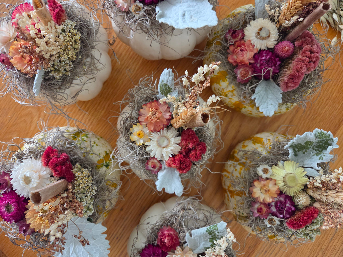 Mini Floral Decor Pumpkins