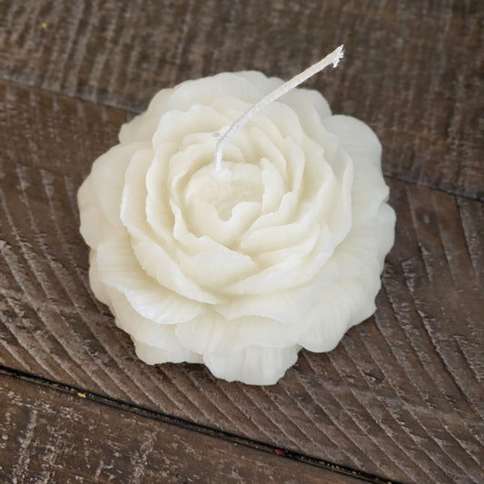 White Beeswax Candle - Peony