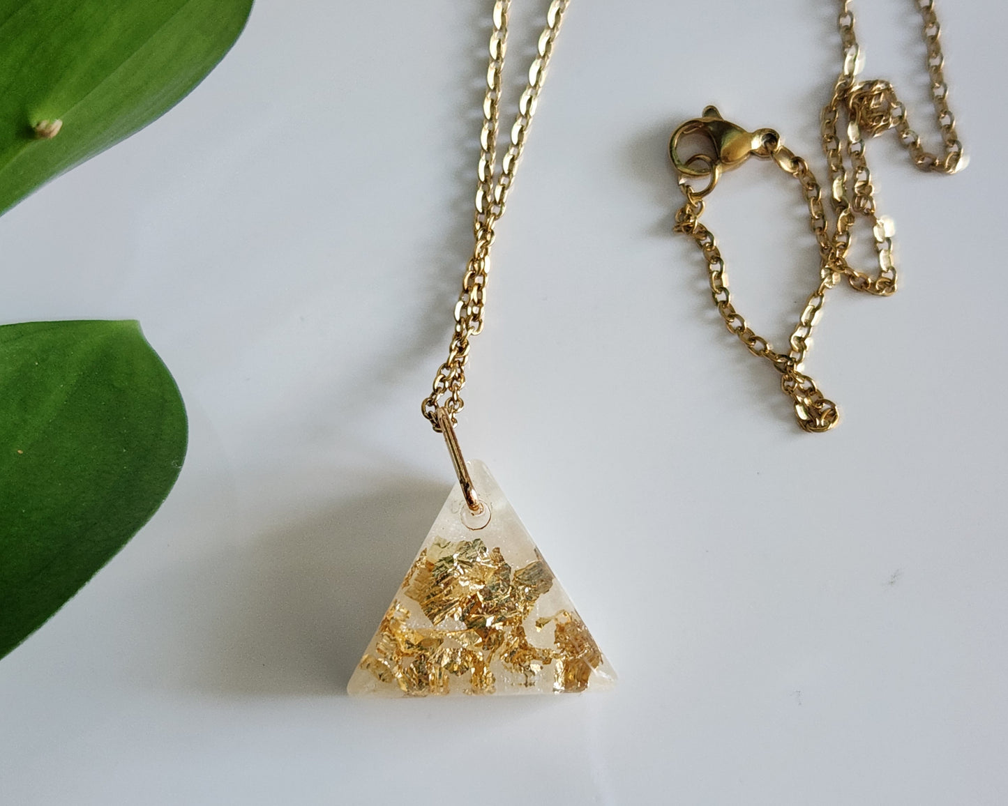 Preserved Gold Foil Necklace - Triangle