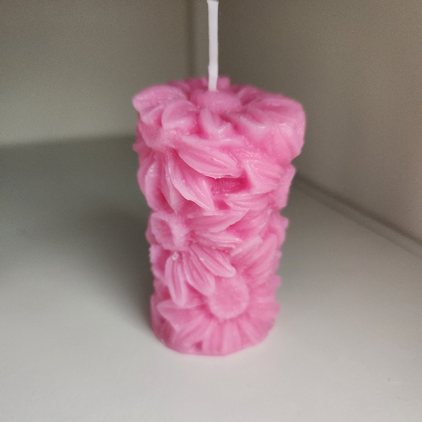 Pink Daisy Candle