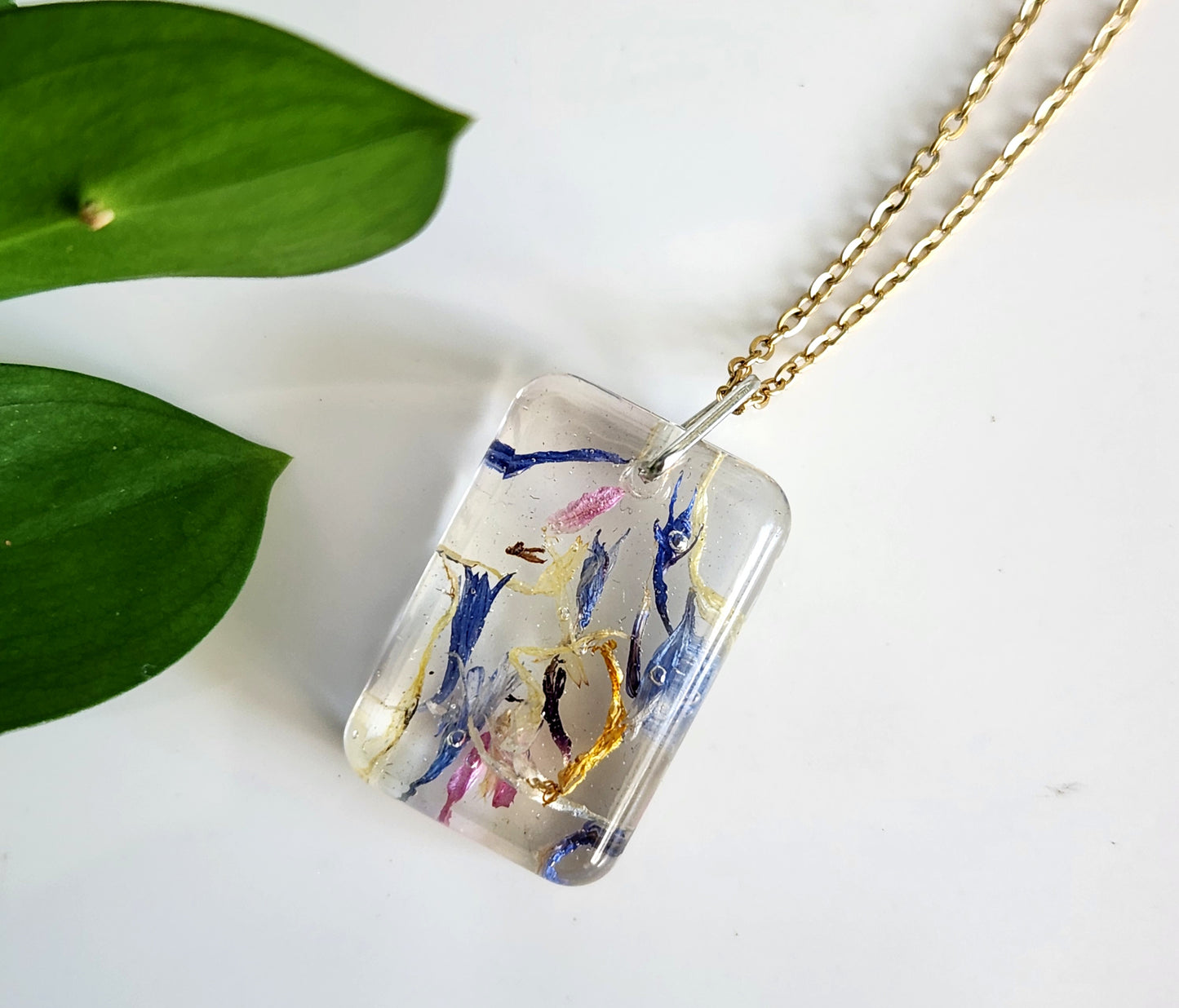 Preserved Floral Necklace - Mix Rectangle