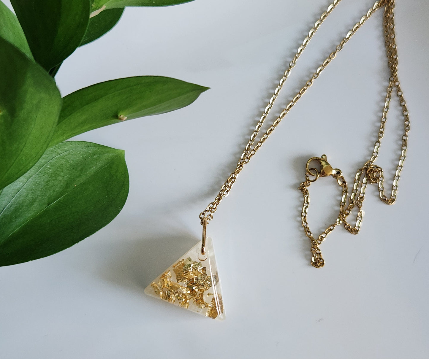 Preserved Gold Foil Necklace - Triangle