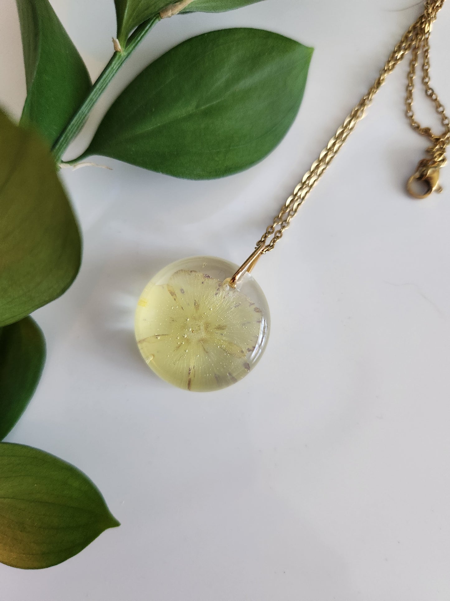 Preserved Floral Necklace - Circle Viola