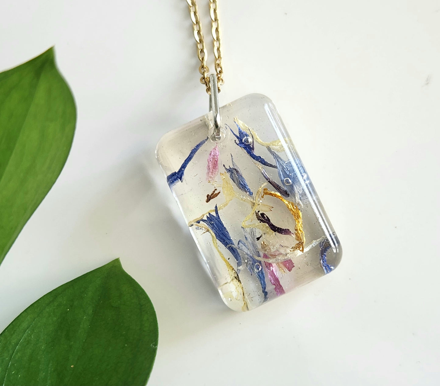 Preserved Floral Necklace - Mix Rectangle