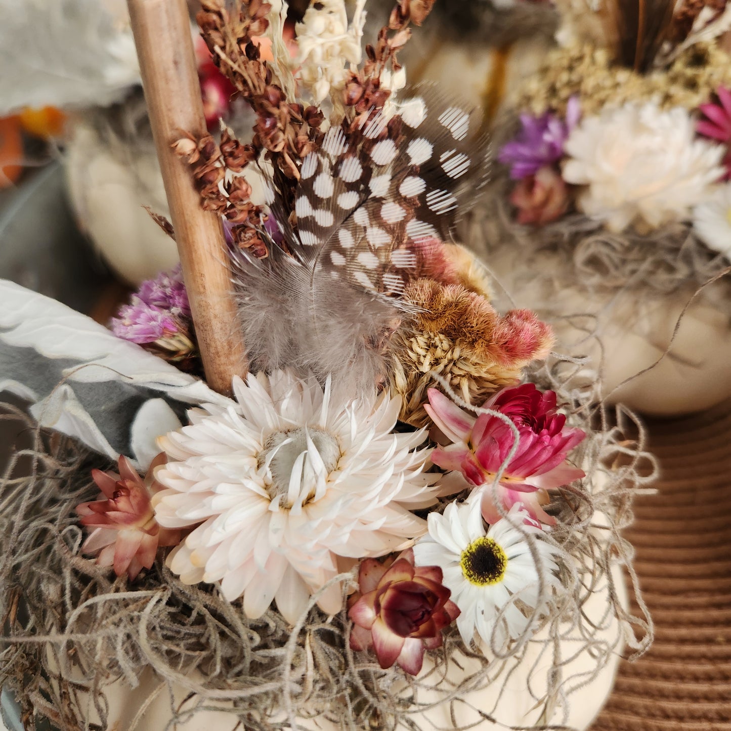 Mini Dried Floral Pumpkin