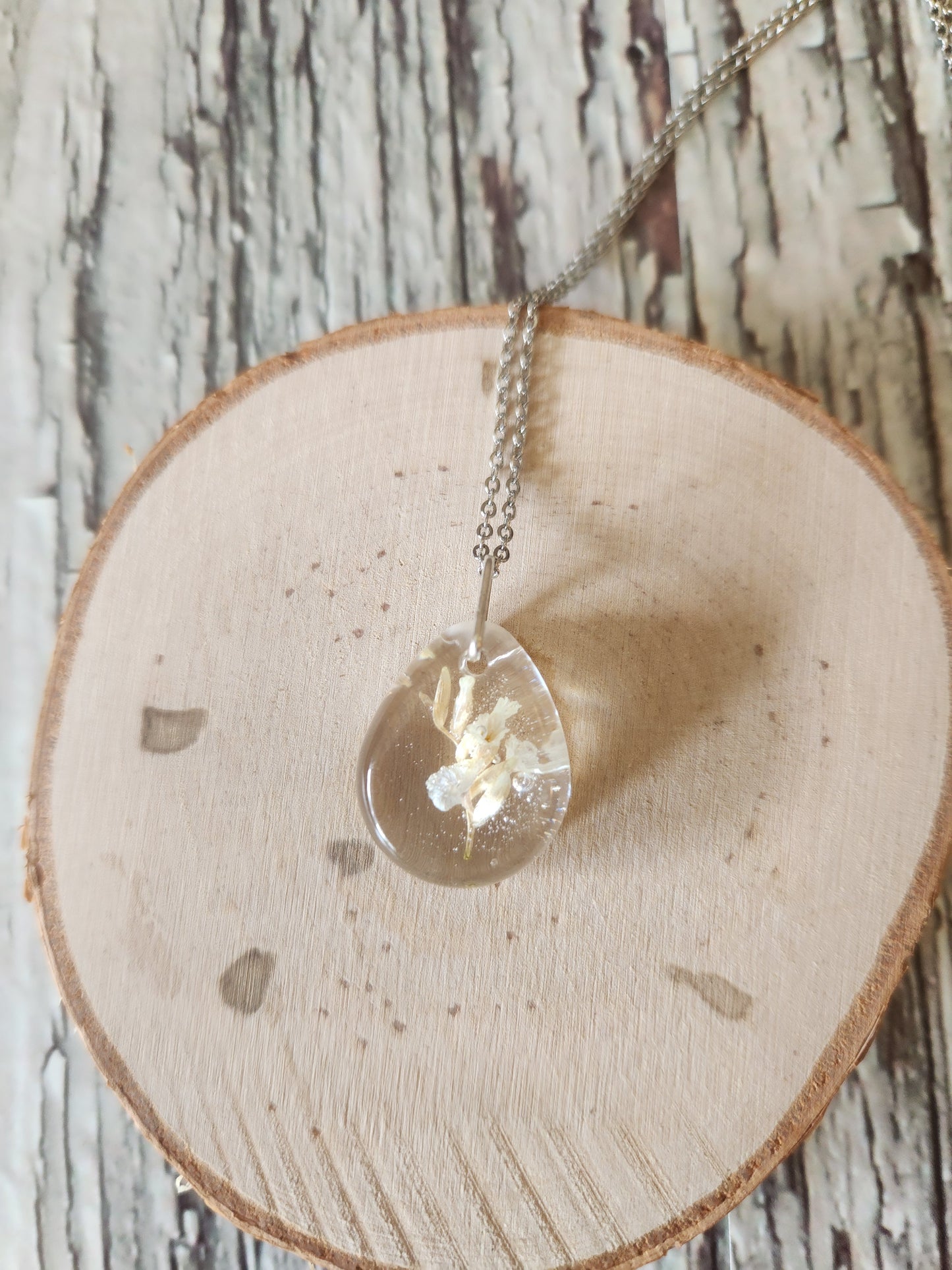 Preserved Floral Necklace - 1" Oval Pendant