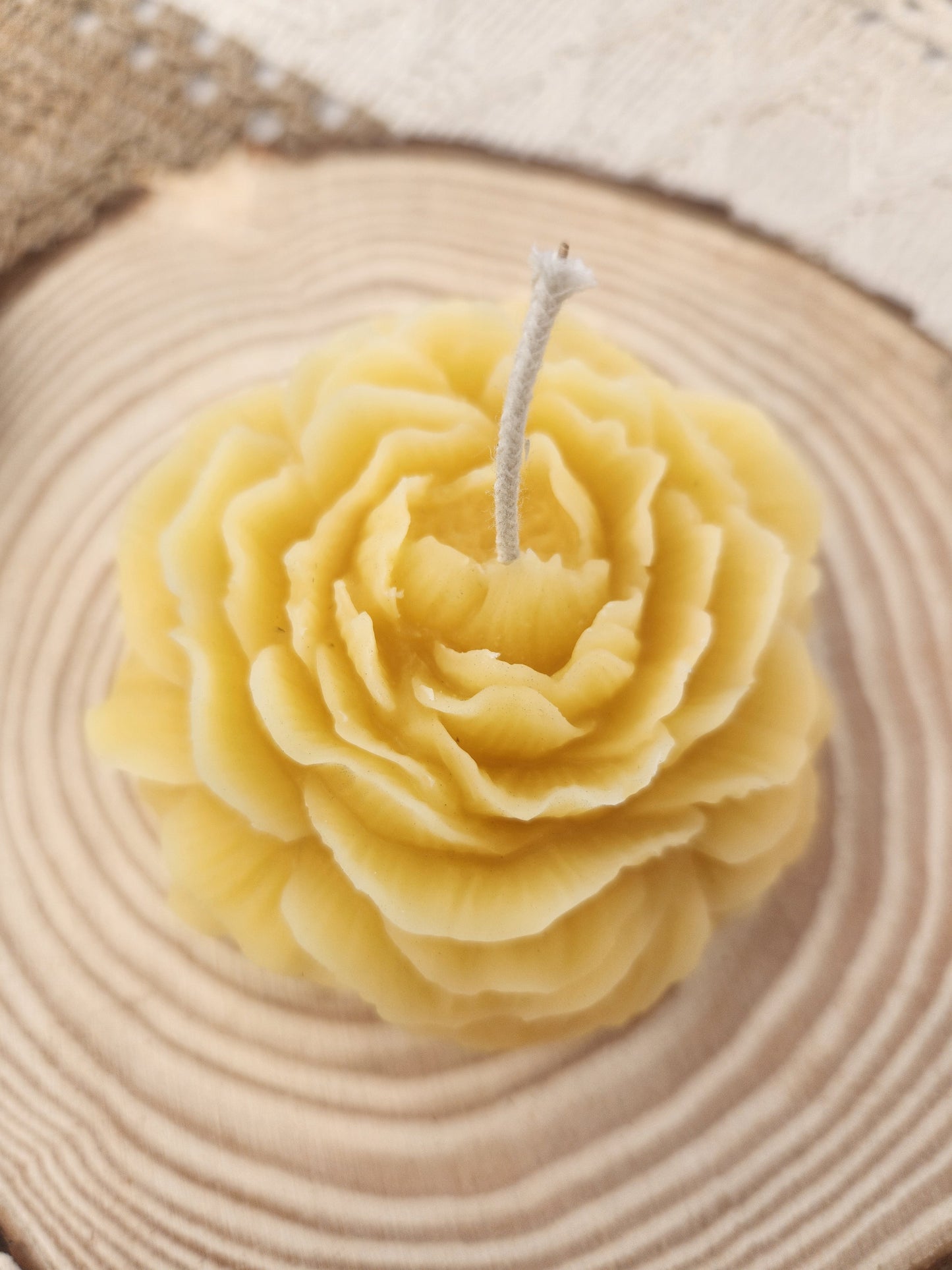 Peony Beeswax Candle