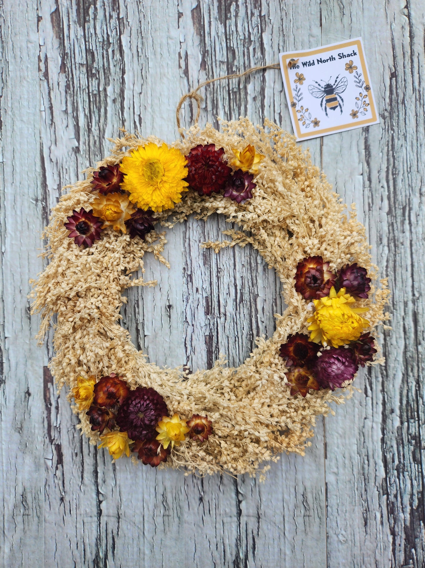 Seasonal Wreath - Broom + Strawflower