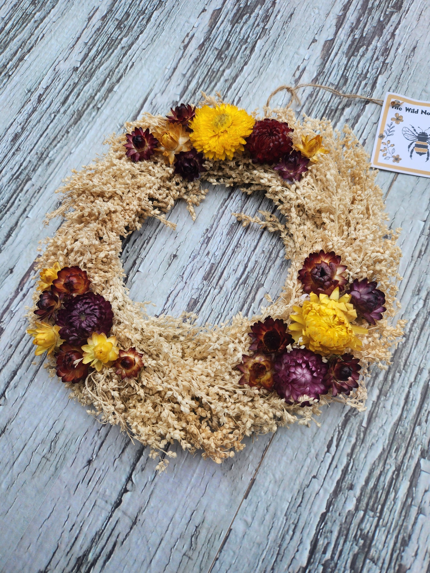 Seasonal Wreath - Broom + Strawflower