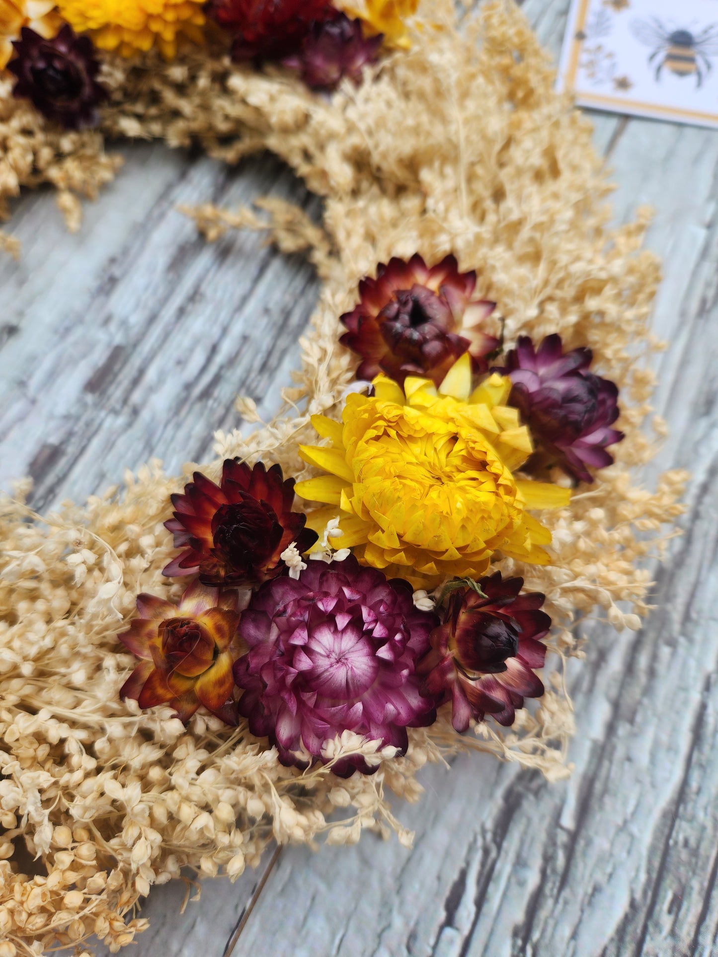 Seasonal Wreath - Broom + Strawflower