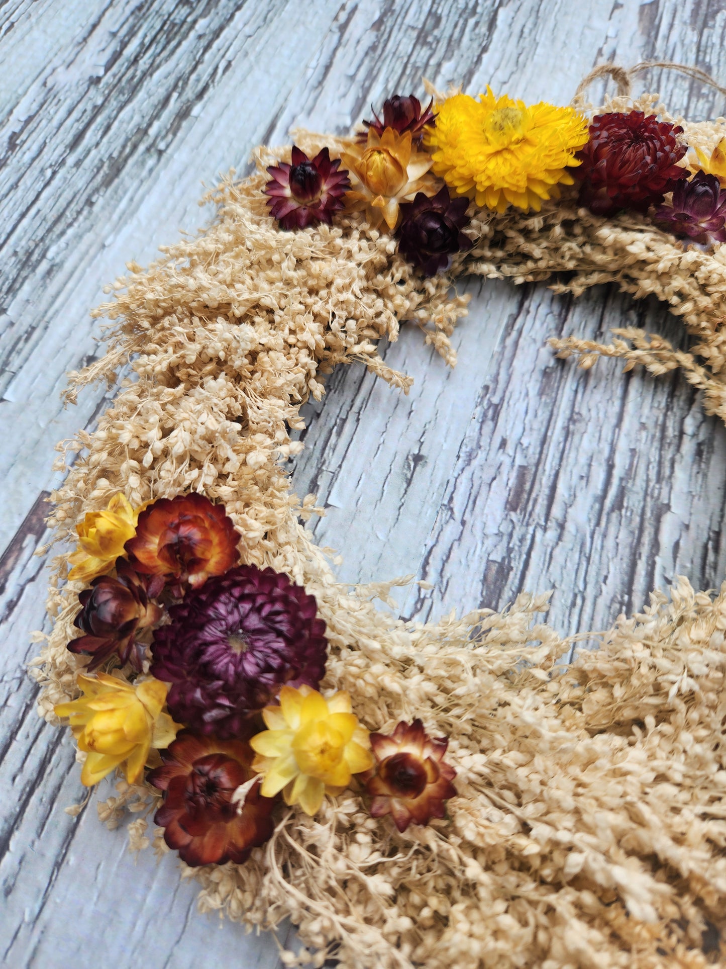 Seasonal Wreath - Broom + Strawflower