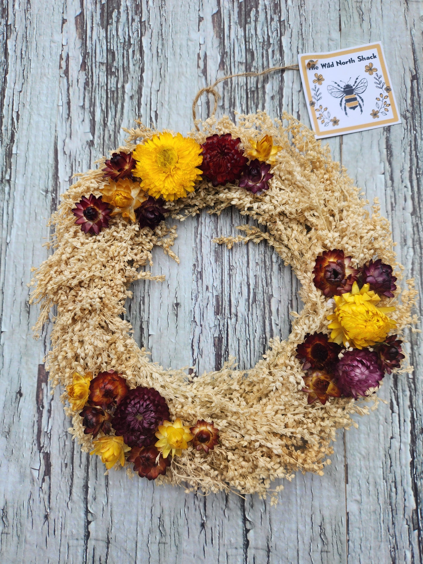 Seasonal Wreath - Broom + Strawflower