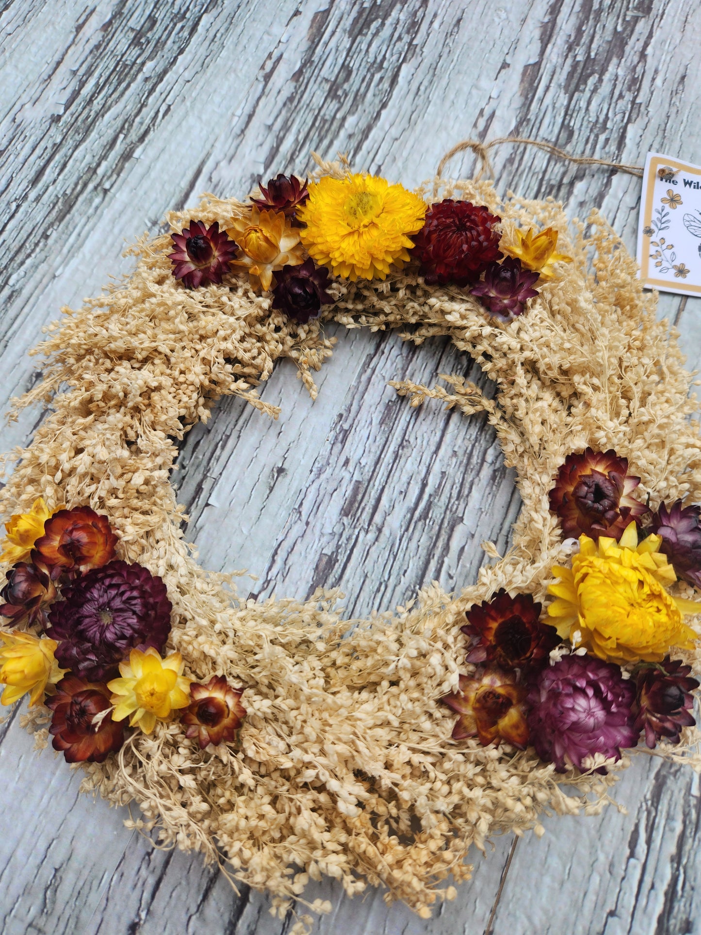 Seasonal Wreath - Broom + Strawflower