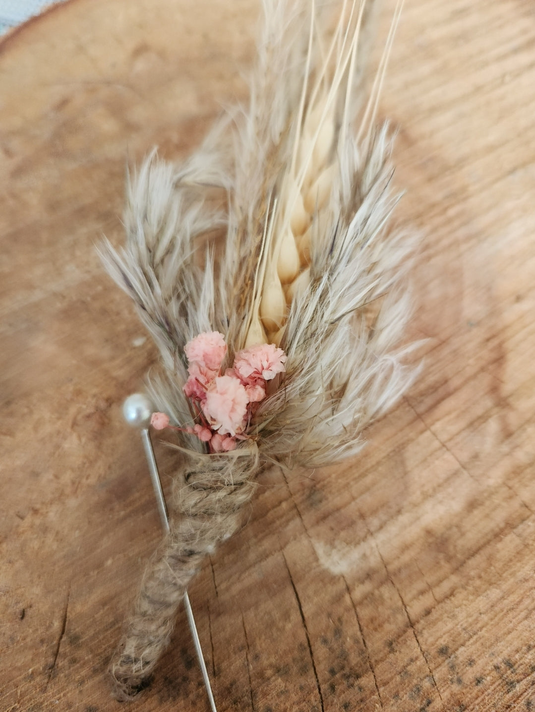 Hat Boutonniere- Pink, Simple Boho
