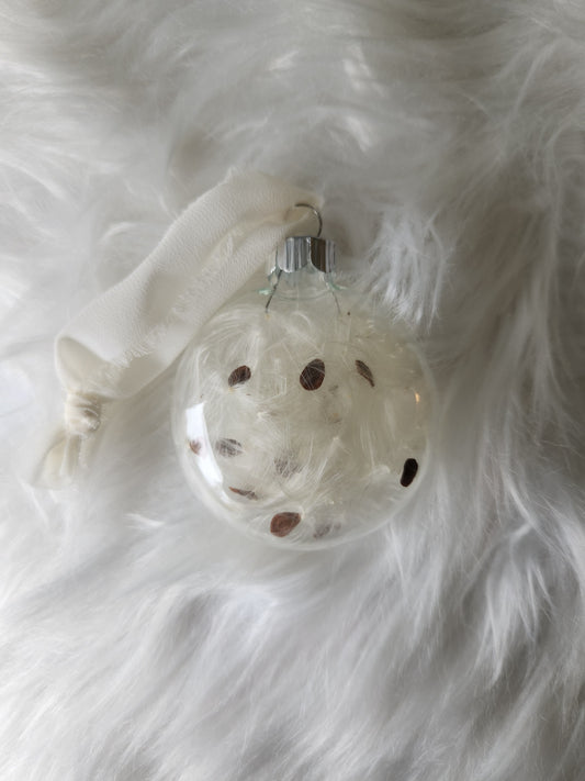 3.5” Glass Disc Ornament - Milkweed