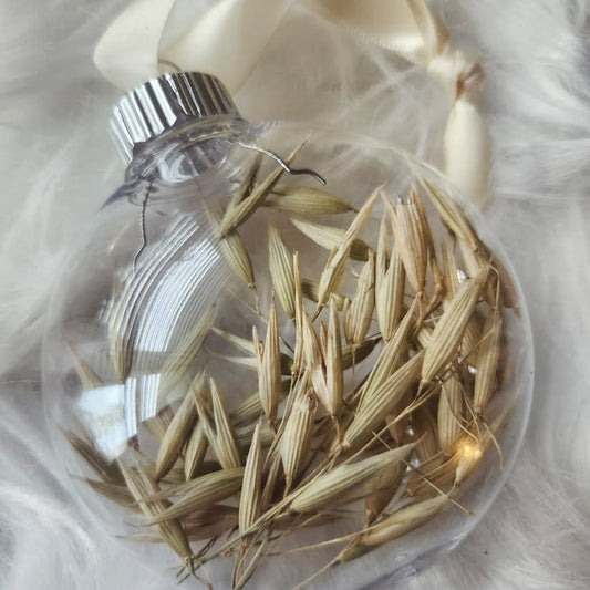 3" Plastic Christmas Ornament Flat Circle - Country Christmas Oats