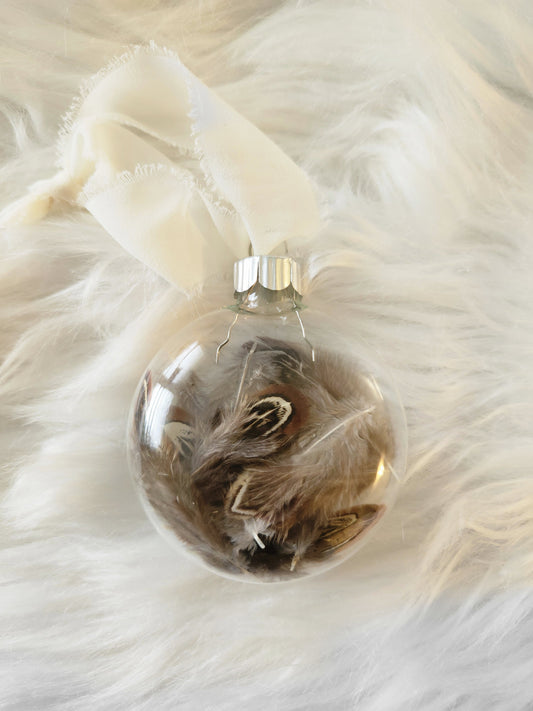 3.5” Glass Disc Ornament - Chicken Feathers 1