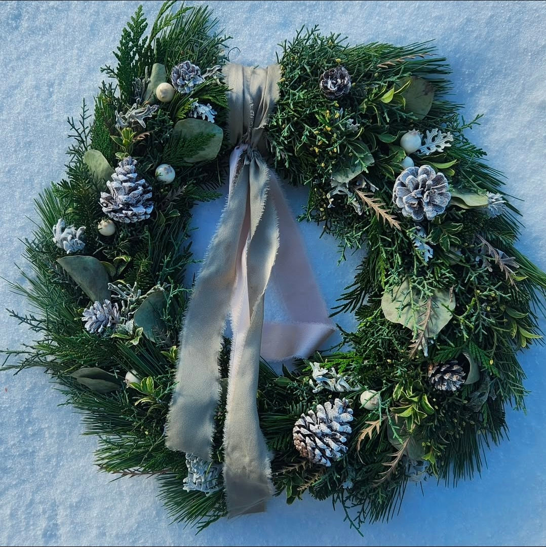 Flocked Eucalyptus Woodland Wreath (PREORDER)