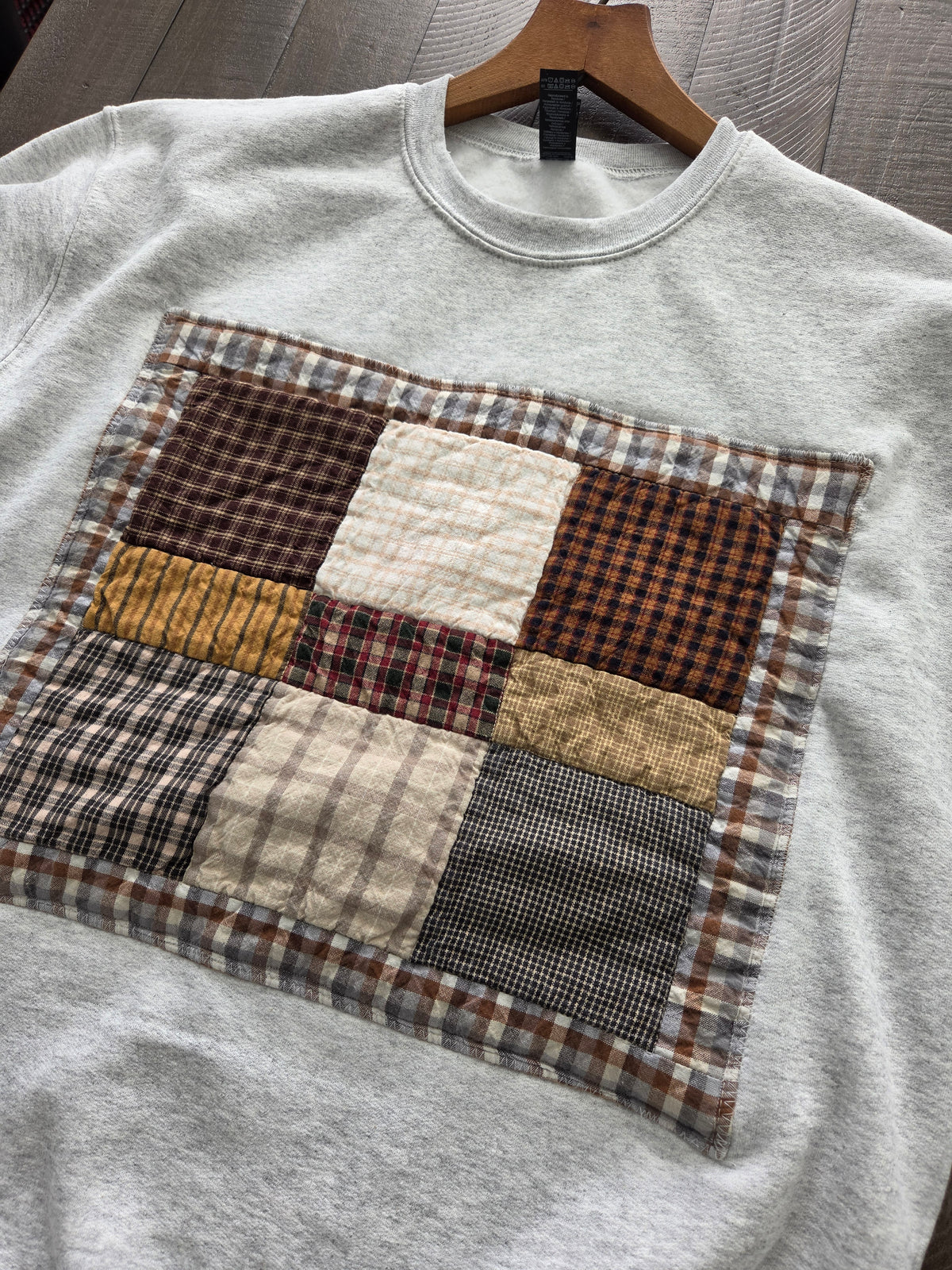 Medium • Fall Patchwork Crewneck • Ash