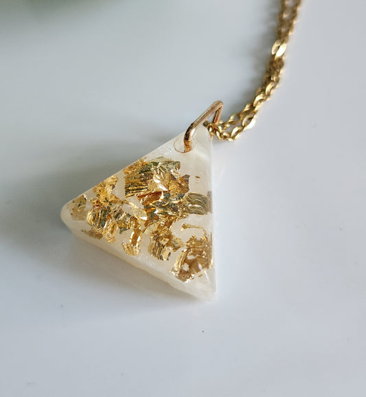 Preserved Gold Foil Necklace - Triangle