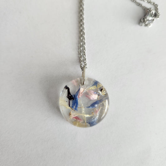Floral Preserved Necklace- Mixed Flower Circle