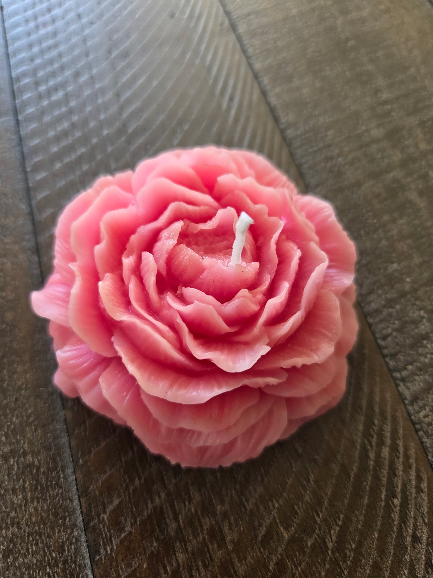 Pink Peony Beeswax Candle