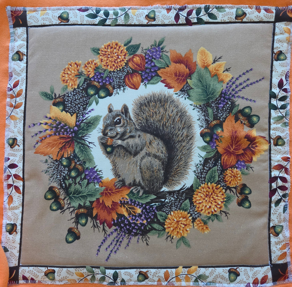 Small • Squirrel Harvest Crewneck • Tangerine