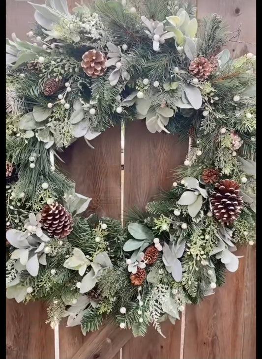 Flocked Eucalyptus Woodland Wreath