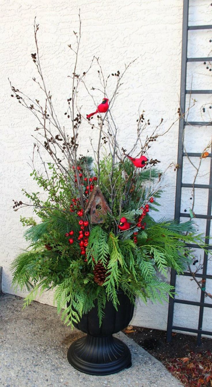 Christmas Planter Decoration and Installation Service - Simple & Natural