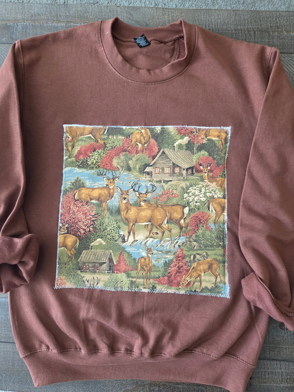 Small • Vintage Fall Deer Crewneck • Cocoa