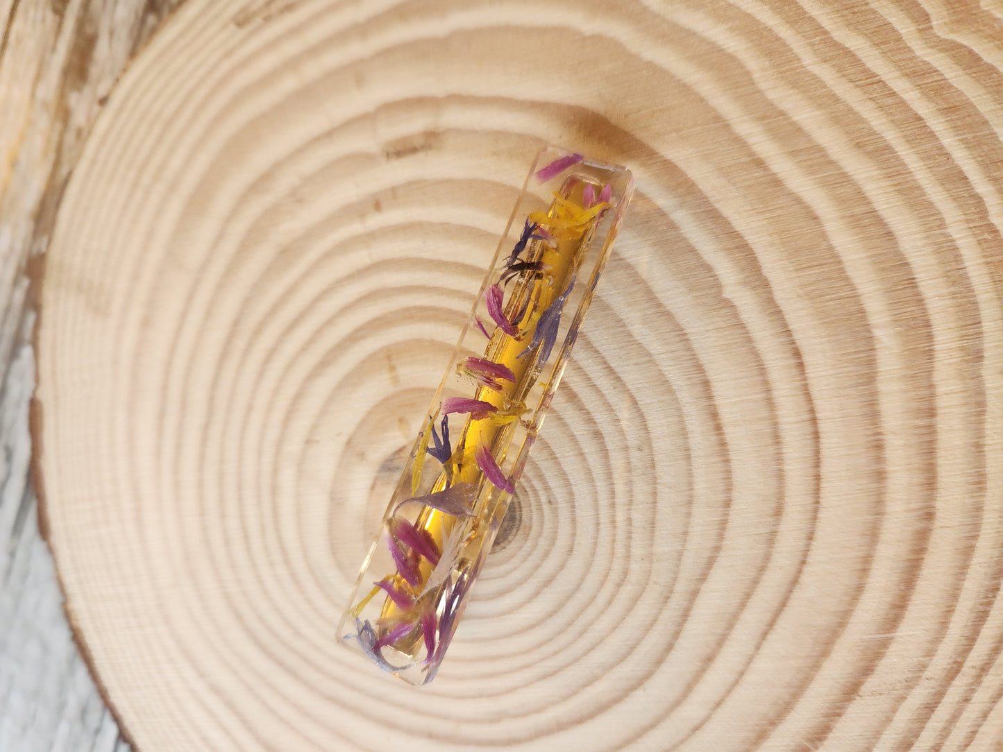 Dried Floral Acrylic Hair Clip