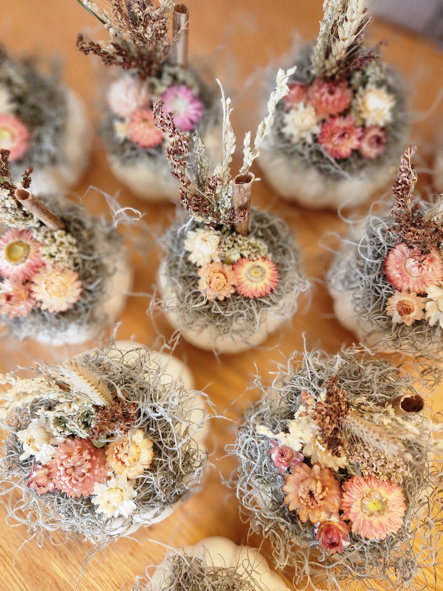 Mini Dried Floral Pumpkin