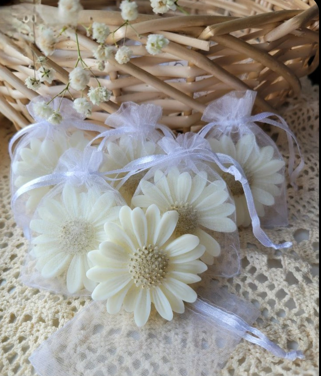 Custom Daisy Beeswax Candle Favors