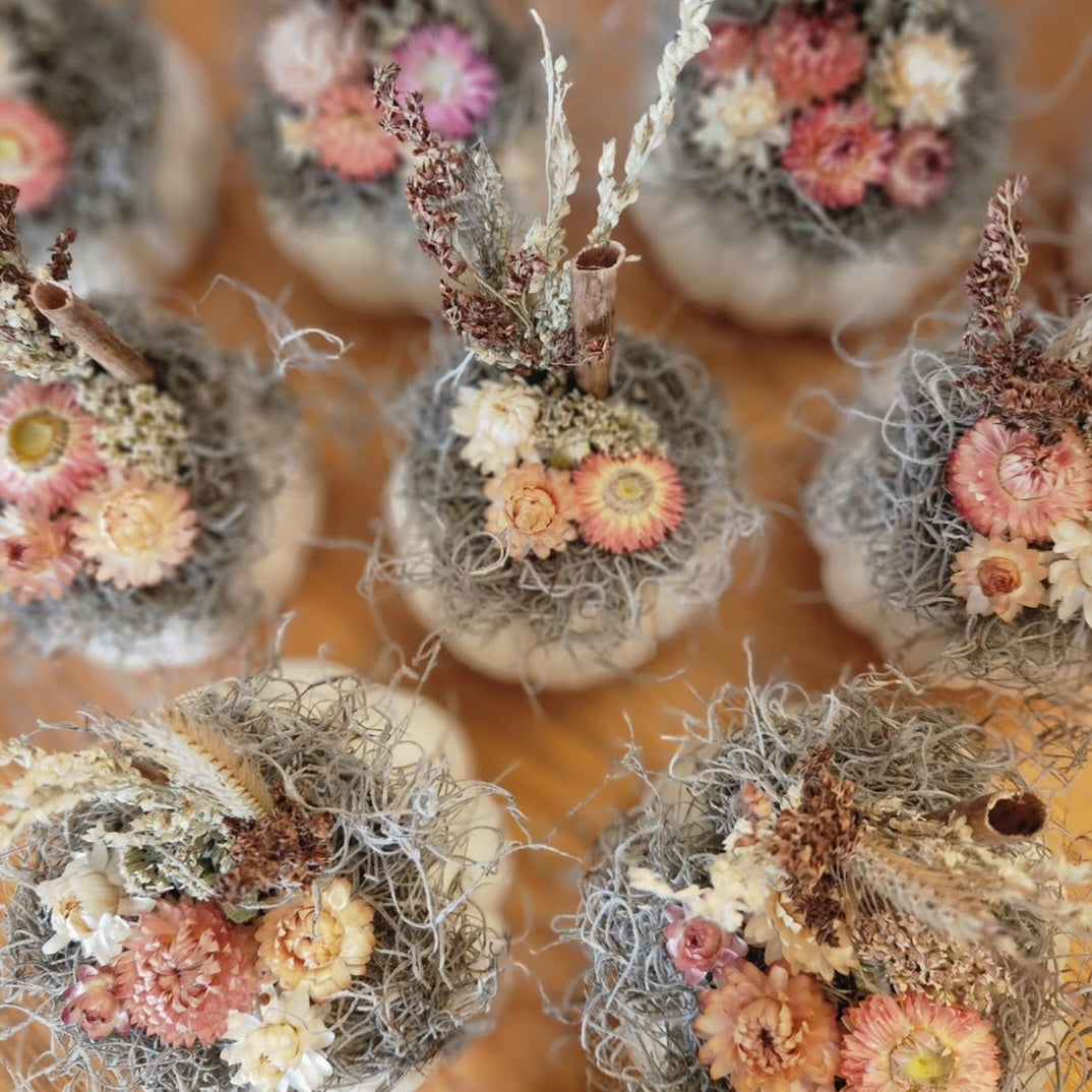 Mini Dried Floral Pumpkin