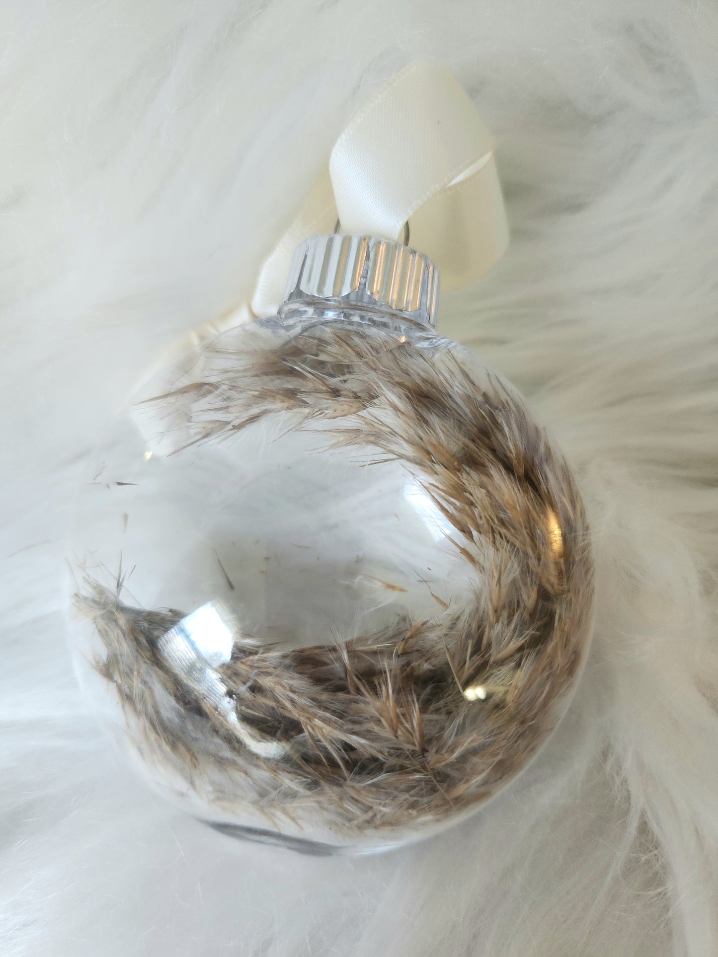 3” Plastic Christmas Ornament - Dark Pampas