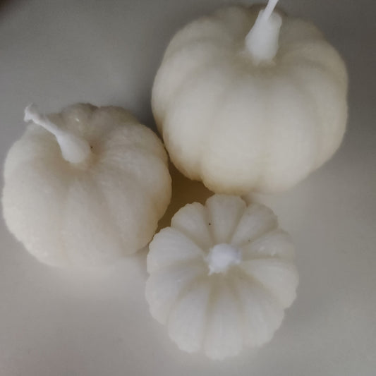 White Beeswax Candle - Mini Pumpkin Set